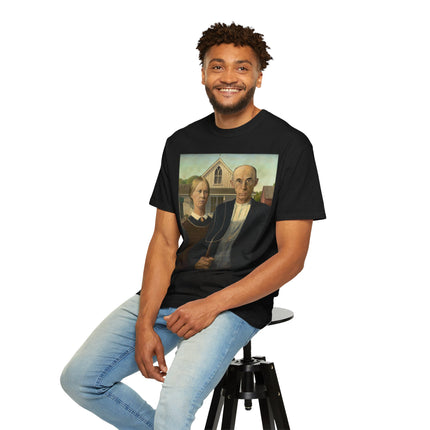 American Gothic by Grant Wood Unisex Garment-Dyed T-shirt