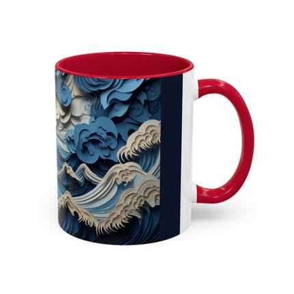Dramatic Ocean with Crashing Waves Colorful Mugs (11oz, 15oz)