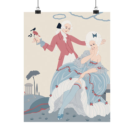🌹🦋 L'Amour Est Aveugle Matte Vertical Poster – George Barbier Art Deco Romance