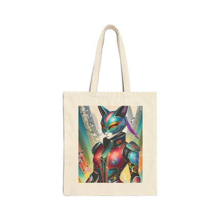 Cyberpunk Chic Cotton Canvas Tote Bag