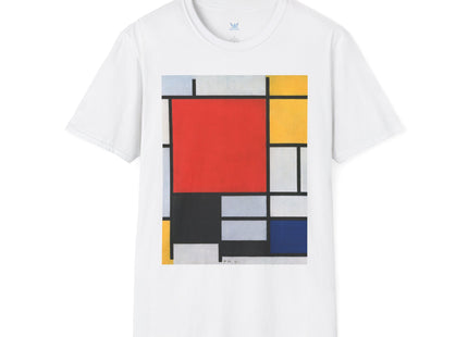 Composition with Red, Yellow, Blue, and Black Softstyle T-Shirt