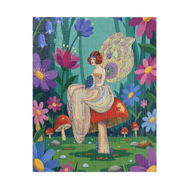 🧚🍄 The Lady Of The Enchanted Mushroom Forest Puzzle – Art Deco Fairy Garden Fantasy