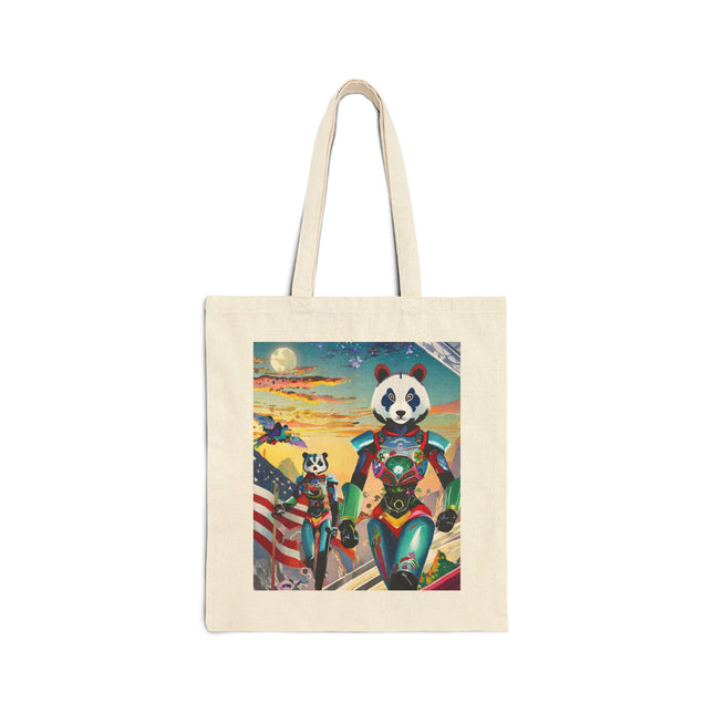 Cyber Punk Robots Cotton Canvas Tote Bag