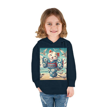 Geisha Kitten by the Seaside Toddler Pullover Fleece Hoodie
