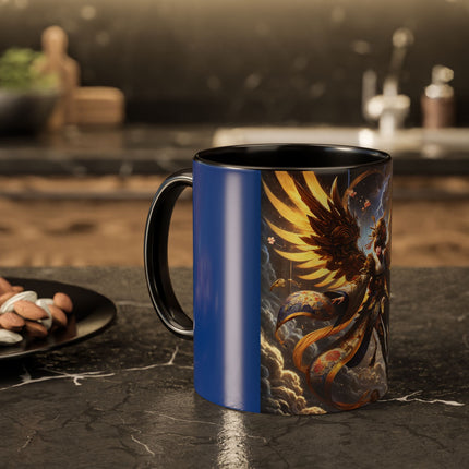 Valkyrie Descending Through Storm Colorful Mugs (11oz, 15oz)