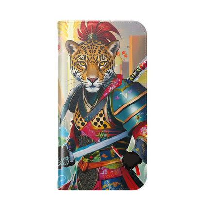 🐆⚔️ Circuit Samurai Jaguar Flip Case – Neon Power & Electric Honor
