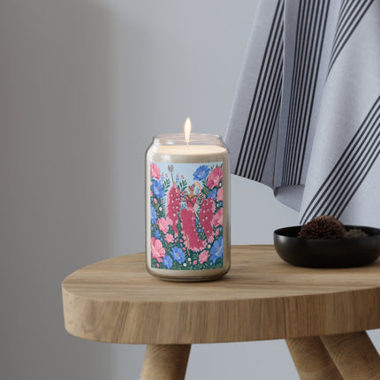 🌸🦋 The Enchanted Blossom Garden Dancer Scented Soy Candle – Art Deco Floral Fantasy