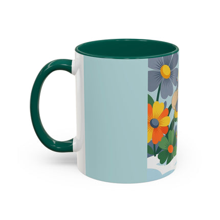 ❄️🌼 The Winter Flower Wanderer Colorful Mug – Colorful Art Deco Snow Fantasy