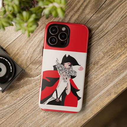 Crimson Masquerade Phone Case – Dramatic Grace & Bold Elegance
