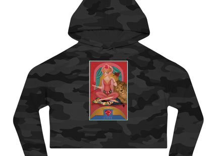 July & Ruby (from the Gem Series) by Sofia Chiostri Women’s Cropped Hooded Sweatshirt