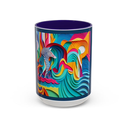 Surfing Zebra Colorful Mugs (11oz, 15oz)