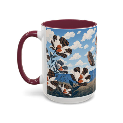 🌊🌼 The Windswept Seaside Promenade Colorful Mug – Art Deco Coastal Elegance