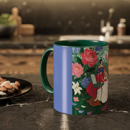 The Ladies Of The Blossoming Vanity Colorful Mugs – Art Deco Floral Elegance