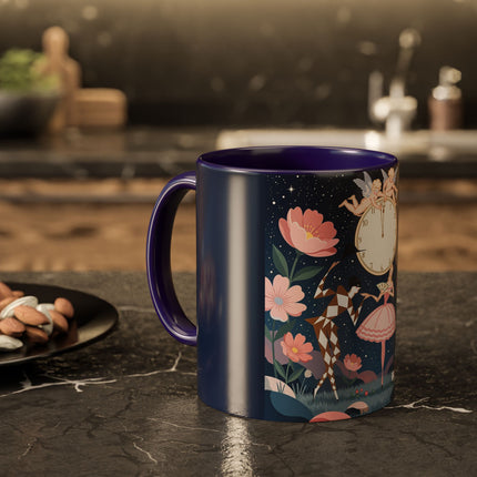 🕛🌸 Midnight Waltz Before Christmas Colorful Mug – Art Deco Holiday Fantasy