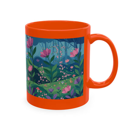 🌸☂️ The Lady Of The Enchanted Garden Stroll Ceramic Mug – Art Deco Floral Whimsy