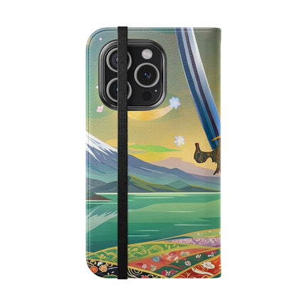 🐕⚔️ Cyberpunk Samurai Dog Flip Case – Futuristic Honor & Kitsune Spirit