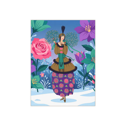 🌹❄️ The Holly Rose Of Winter Ceramic Tile – Art Deco Christmas Garden