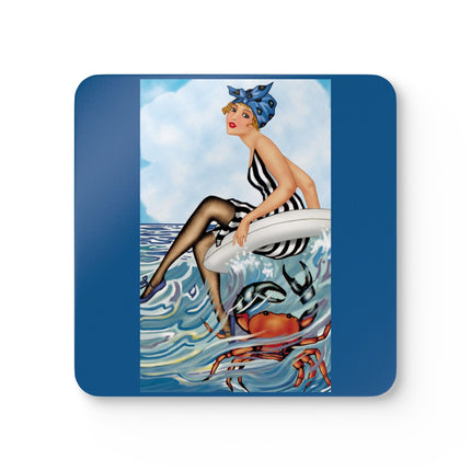 Playful Waves and Fashion Follies Corkwood Coaster Set