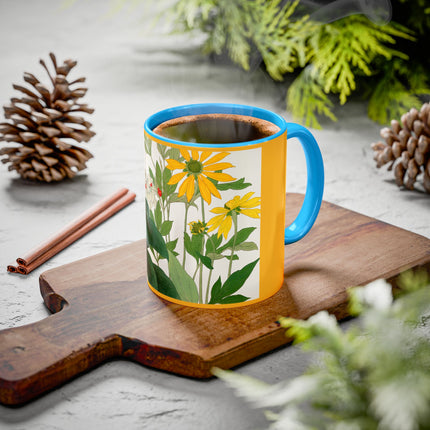 Clerodendrum & Rudbeckia Flower by Tanigami Kônan Colorful Mugs (11oz, 15oz)