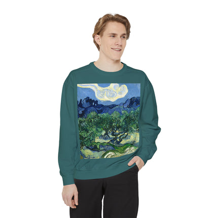 Olive Trees by Vincent Van Gogh Garment-Dyed Sweatshirt