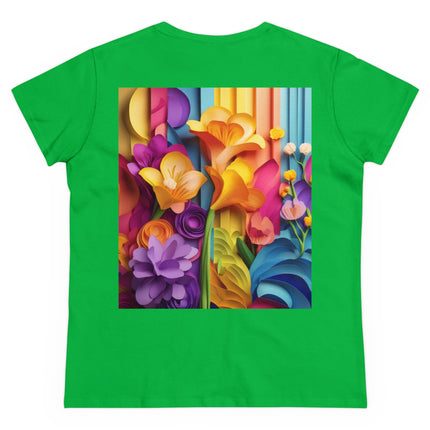 The Graceful Freesia Women's Midweight Cotton Tee