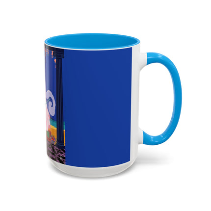 The Moonlit Promenade Colorful Mug (11oz, 15oz) – Blush Elegance, Coastal Romance & Art Deco Style