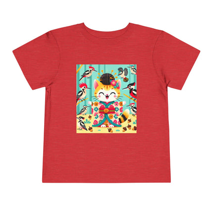 Geisha Kitten in the Woodpecker Grove Toddler Short Sleeve Tee