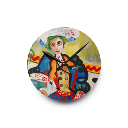 A Mulher by Amadeo de Souza-Carosa Acrylic Wall Clock, Round and Square