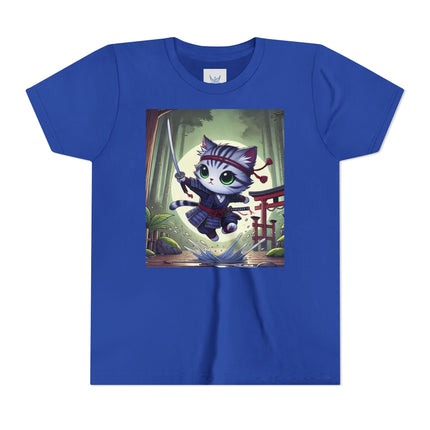 Moonlit Samurai Kitty Youth Short Sleeve Tee