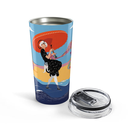 Beachside Promenade 20oz Tumbler – Chic Summer Stroll & Coastal Glamour