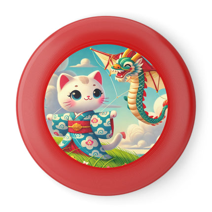 Geisha Kitten and the Dragon Kite Wham-O Frisbee – Windswept Grace & Dragon Flight