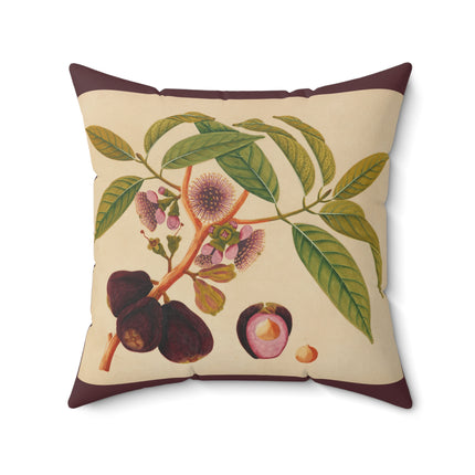 Album of watercolors of Asian fruits and flowers Pl.05 by Anonymous Spun Polyester Square Pillow