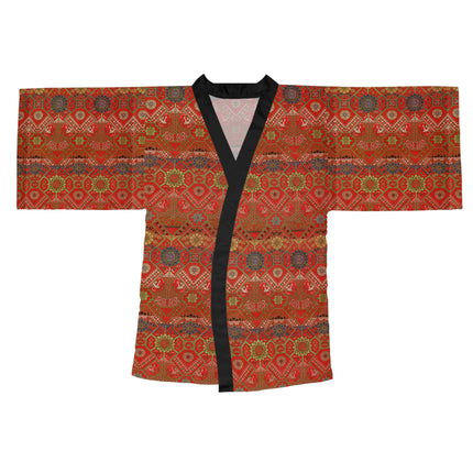 Japanese Fan Pattern by G.A. Audsley Long Sleeve Kimono Robe (AOP)