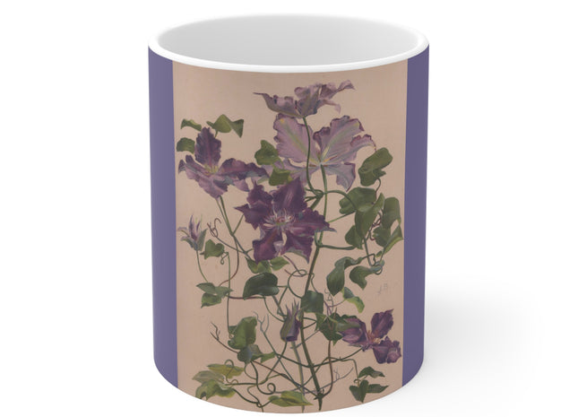 Watercolor of a Clematis by Alice Bailly Ceramic Mug 11oz