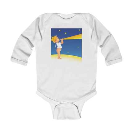 Moon Serenade Long Sleeve Baby Bodysuit – Starry Night Magic & Cozy Comfort