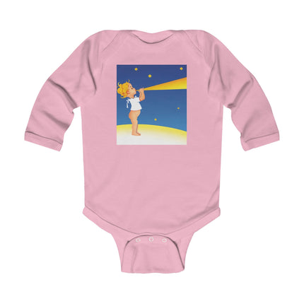 Moon Serenade Long Sleeve Baby Bodysuit – Starry Night Magic & Cozy Comfort
