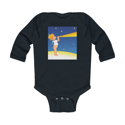 Moon Serenade Long Sleeve Baby Bodysuit – Starry Night Magic & Cozy Comfort
