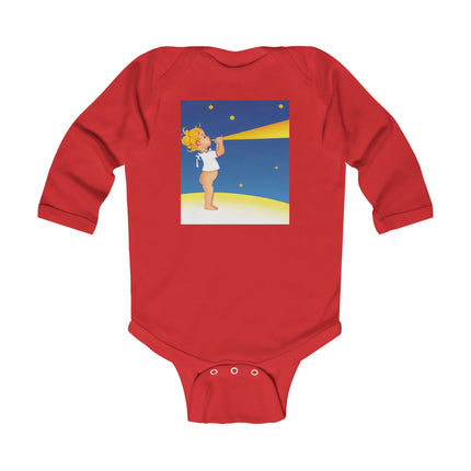 Moon Serenade Long Sleeve Baby Bodysuit – Starry Night Magic & Cozy Comfort