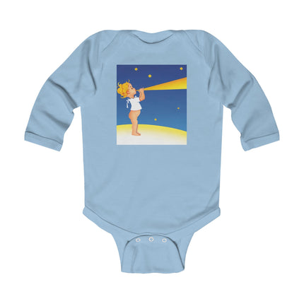 Moon Serenade Long Sleeve Baby Bodysuit – Starry Night Magic & Cozy Comfort