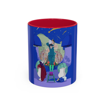 Wishes Beneath the Comet Sky Colorful Mug (11oz, 15oz) – Celestial Magic, Art Deco Elegance & Dreamy Wonder
