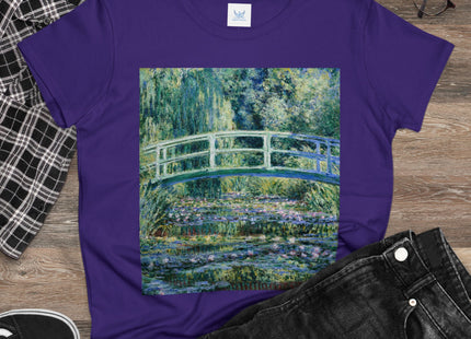Water Lilies and Japanese Bridge by Claude Monet Women's Midweight Cotton Tee