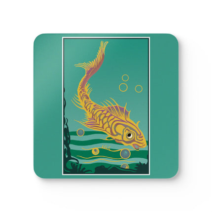 Golden Serenity Corkwood Coaster Set
