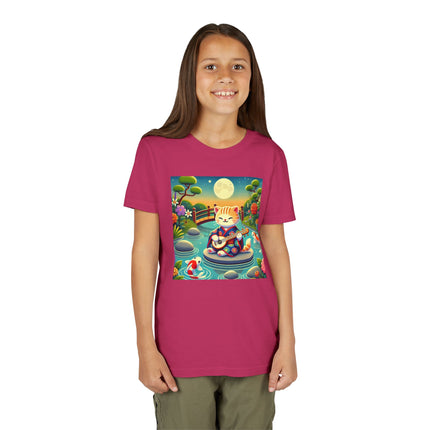 Melodic Kitten by the Koi Pond Youth Short Sleeve Tee