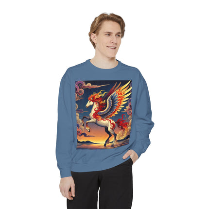 Flame-Winged Horse at Sunset Sweatshirt
