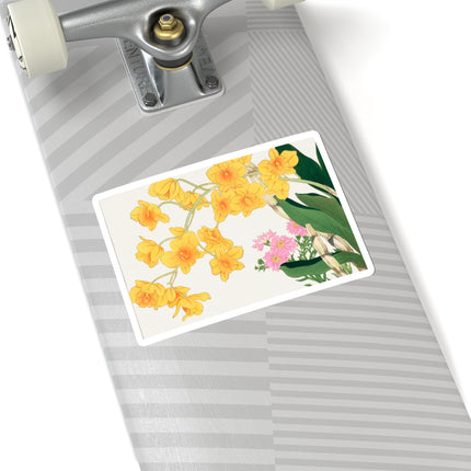 Golden Bow Orchid by Tanigami Kônan Kiss-Cut Stickers (4 Sizes)