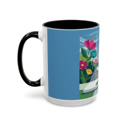 The Lady Of The Secret Garden Colorful Mugs – Art Deco Botanical Elegance