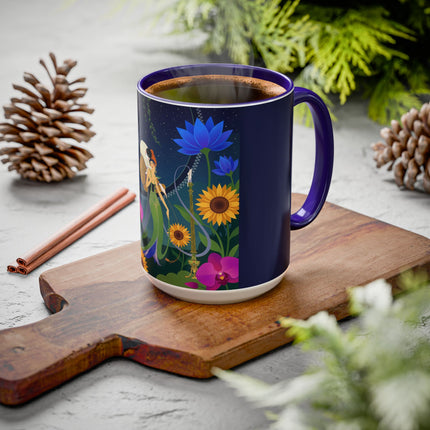The Lady Of The Starlit Candles Colorful Mugs – Art Deco Theatrical Romance