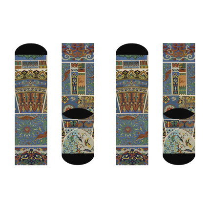 Chinois et Japonais by Auguste Racinet Cushioned Crew Socks