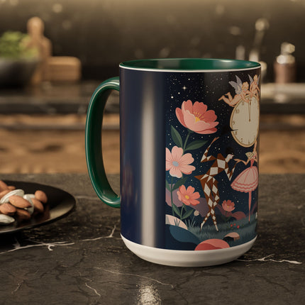 🕛🌸 Midnight Waltz Before Christmas Colorful Mug – Art Deco Holiday Fantasy