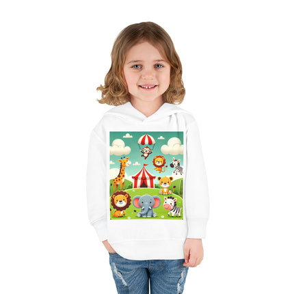 Whimsical Circus Friends Toddler Pullover Fleece Hoodie